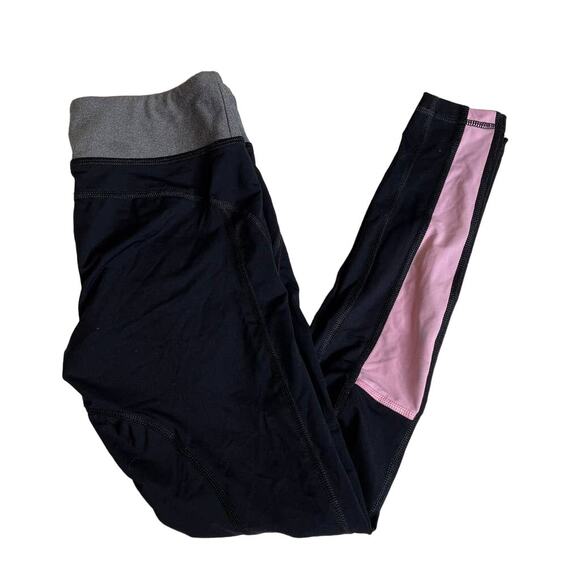 TRINA TURK Recreation Colorblock Leggings Small Black Pink Orange - Picture 2 of 4